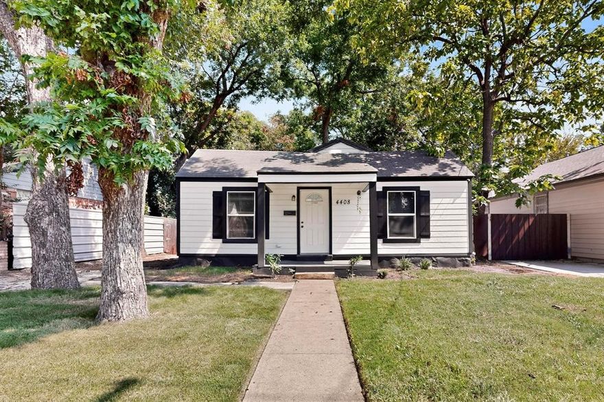 Great Starter home, shows very nice has 3 Bedrooms 2 Baths, was remodeled a few years back with new kitchen and baths and ready to move in. Recent laminate flooring except for one bedroom which carpet will need to be replaced.  Shows very well, may need cosmetic repairs here and there but only major repair is some foundation work and rotten wood at exterior around the property.  Seller is in process of getting estimate but will selling AS IS. Features living area and separate dining area with a bright kitchen with granite counters and lots of cabinets.  Laundry closet with connections for washer and dryer.  This is home in a great location just minutes from Downtown and I-30 freeway and schools nearby. Home sits on a big lot with a private fenced yard and wood deck and lots of shade with beautiful trees.