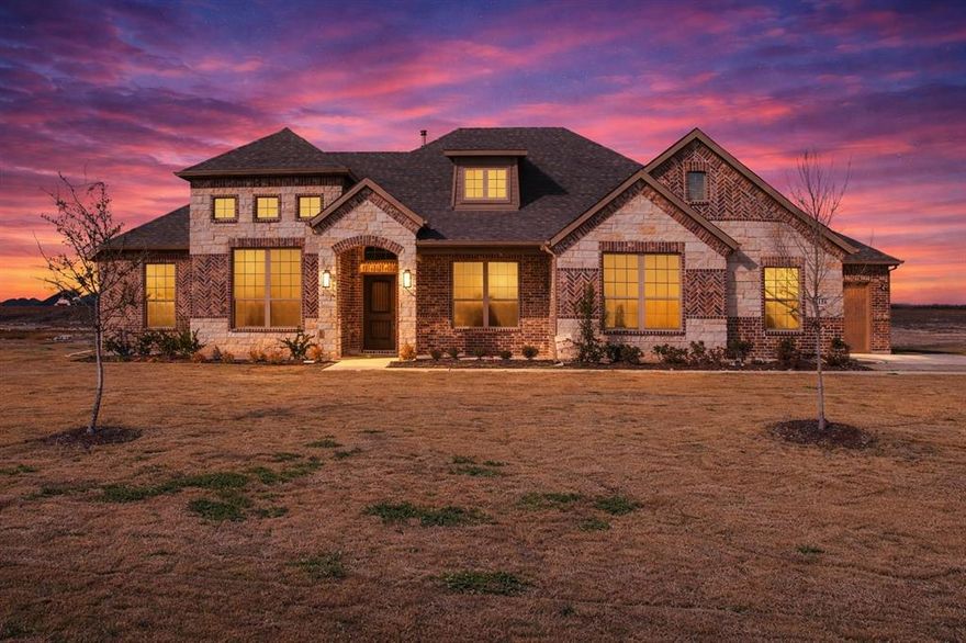 This stunning single-family home in the desirable Levante subdivision offers four spacious primary bedrooms and two full bathrooms within 2,161 square feet of well-designed living space. Traditional in style, the home features an inviting open floor plan highlighted by vaulted ceilings and decorative lighting. The eat-in kitchen includes a central island, ideal for gathering and entertaining, while the living area is anchored by a cozy gas log fireplace. A dedicated dining area enhances both functionality and comfort. Additional features include a three-car garage and an interior lot location, providing added space and privacy. High-speed internet availability, cable TV access, and a covered patio further enhance the home’s appeal. Located within Waxahachie ISD and near Oliver Clift Elementary and Waxahachie High School, this home offers modern living in an excellent location.