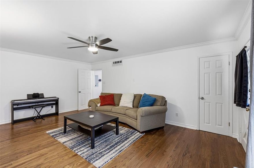 Welcome to easy, low-maintenance living in one of Dallas’ most convenient locations. This beautifully updated ground-floor condo offers the perfect blend of comfort, functionality, and simplicity for anyone looking to downsize without sacrificing space or storage.

With 924 sq ft, this spacious 1-bedroom, 1-bath home features an oversized living area large enough for full-size furniture and entertaining, plus four separate storage closets and a walk-in bedroom closet, a rare find in condo living.

The thoughtfully renovated kitchen features quartz countertops, stainless steel appliances, white tile backsplash, and included refrigerator, washer, and dryer, making this truly move-in ready. The bathroom has also been tastefully updated with timeless finishes, full tile surround, and additional built-in storage.

One of the standout features is the easy accessibility: enjoy ground-level living with a rear entrance located just steps from the assigned covered parking space and guest parking , ideal for effortless daily living, grocery trips, or lock-and-leave convenience.

Residents enjoy a relaxing community pool, clubhouse, valet trash service, and consistent hot water provided through the community boiler system. Major updates including the HVAC system and condenser replacement provide added peace of mind.

Located near shopping, dining, medical offices, White Rock Lake, NorthPark Center, and Lower Greenville, this condo makes it easy to enjoy Dallas without the maintenance of a larger home.

If you’ve been looking for a simpler lifestyle with updated interiors, generous storage, and an unbeatable location, this condo is a must-see.

Fairway Mortgage may offer up to $1,200 in buyer credit for qualified buyers.

Furnishings may convey with the property with acceptable offer.