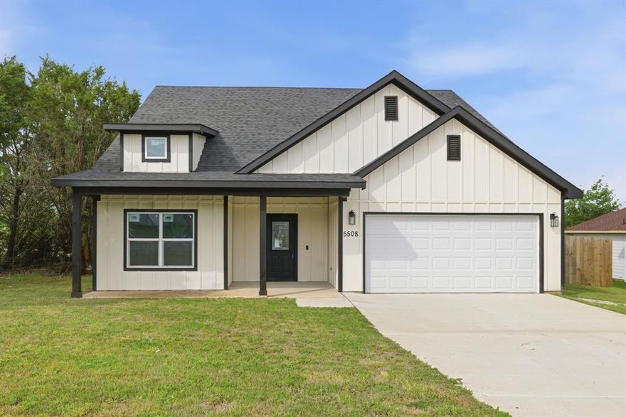 HUGE PRICE DROP! Shop and save this week. Let us know what you need in order to buy a great house. Don't miss the opportunity to come see how this home has been masterfully built to live well in Granbury!

Welcome to 5508 Firewood Trail in Granbury, Texas, located in the desirable Canyon Creek subdivision. This brand-new 3-bedroom, 2-bath home offers 1,850 square feet of thoughtfully designed living space with a bright, open-concept layout perfect for both everyday living and entertaining — and an ideal opportunity for first-time homebuyers looking for modern, move-in-ready construction. The spacious living area flows seamlessly into the kitchen, featuring stainless steel appliances, ample cabinetry, and modern finishes. The open design creates an inviting atmosphere filled with natural light, making it ideal for gatherings with family and friends. The private primary suite provides a comfortable retreat, while two additional bedrooms offer flexibility for guests, a home office, or hobbies. Step outside to enjoy the covered back patio — perfect for relaxing evenings or outdoor entertaining. Situated in Canyon Creek, residents enjoy a gated community with convenient access to Lake Granbury, community amenities, and a peaceful neighborhood setting. Check out Granbury Square and don’t miss the opportunity to own this beautiful new construction home in one of Granbury’s sought-after communities.