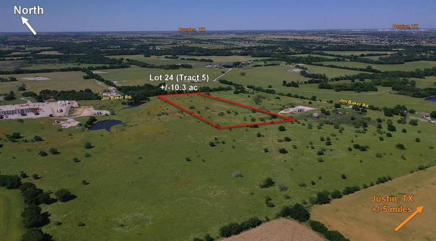 Agriculturally-exempt lot outside the city limits of Justin, TX. Enjoy the country with the
convenience to the city just minutes away! The lot is located within Northwest ISD and there is no H.O.A., but deed restrictions are in place and are attached. Electric available at the road. Please do not hesitate to reach out with any questions regarding this lot