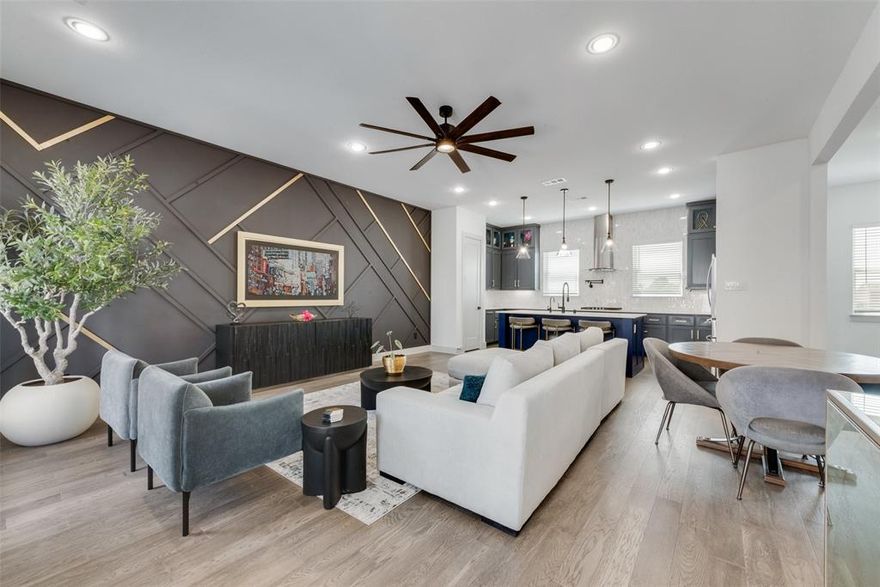 Open-concept layout • Rooftop deck with pergola • EV-ready garage • Near Trinity Groves & Downtown Dallas

Contemporary 3-bed, 3.5-bath residence in SoHo Square Phase 1 showcases modern design and connected city living. Built in 2023, this 2,237 sq ft home offers an open floor plan with generous living and dining areas, high ceilings, and wide-plank hardwood floors. The kitchen features a built-in icemaker, reverse-osmosis filtration system, stainless appliances, and quartz countertops. Upstairs, a private primary suite includes a spa-style bath and walk-in closet, while secondary bedrooms each have ensuite baths. The rooftop deck—complete with pergola and built-in surround sound—provides skyline glimpses and space for outdoor dining or relaxation.

Practical updates include a two-car garage with Tesla EV charger and energy-efficient systems throughout. Residents enjoy access to a resort-style community pool, fitness center, clubhouse, bowling alley, and game room, with a planned lagoon amenity in future development.

Prime West Dallas location minutes from: Trinity Groves (˜ 0.6 mi), Trinity Skyline Trail (˜ 0.7 mi), Twelve Hills Nature Center (˜ 1.1 mi), Stevens Park Golf Course (˜ 1.7 mi), Victory Park & American Airlines Center (˜ 2.0 mi), and the heart of downtown Dallas (˜ 2.2 mi). Easy highway access connects to major DFW corridors and employment hubs.