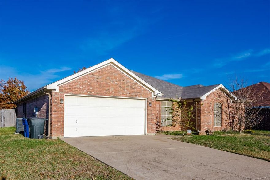 A fully updated 3bed~2bath~2car gorgeous home in Burleson! The home has an open floorplan with an additional 4th flex room option that can be used as a large study, formal dining, 4th bedroom, etc. Home is spacious at over 2000sqft with an incredible updated kitchen with Granite counters, newer stainless-steel appliances, large kitchen island, etc! Newer vinyl plank wood-look flooring throughout the home as well! Open floorplan with a corner wood-burning fireplace. Updated bathrooms are gorgeous! Alarm-ready, ceiling fans, etc. Great curb appeal and walking distance to both Middle and High schools. A definite must see!! Close to highways, shopping, restaurants, etc. Burleson known for its wineries, parks, city events and festivals! Ready for immediate move-in!