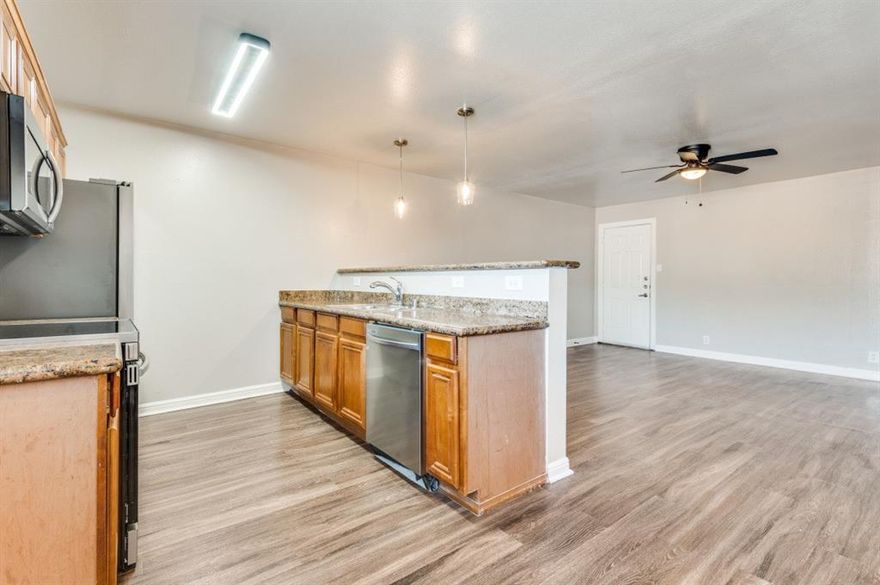 ***IMMEDIATE MOVE IN SPECIAL- HALF OFF FIRST MONTH RENT FOR QUALIFIED APPLICANTS***

Welcome to your new home in Dallas, TX! This fully renovated, spacious two-bedroom two-bath apartment offers modern and comfortable living space with a host of amenities, and you'll be the first to enjoy all these fantastic features and contemporary finishes. The kitchen is equipped with brand new stainless steel appliances and granite counters, perfect for those who love to cook. The apartment also features new flooring, recessed lighting, and new ceiling fan-light fixtures, adding a touch of elegance to the space. Each of the two bedrooms comes with a private bathroom featuring a tub-shower combo, and also offers the convenience of built-in storage and in-unit laundry. For pet owners, the property is pet-friendly and even includes a dog park for your furry friends to enjoy. The apartment also offers secure entry and off-street parking in a gated area for added peace of mind. The building has covered hallways for easy and secure access to your unit and mailboxes. Experience the best of Dallas living in this beautiful, spacious apartment! And don’t forget to ask about our DEPOSIT FREE OPTIONS!