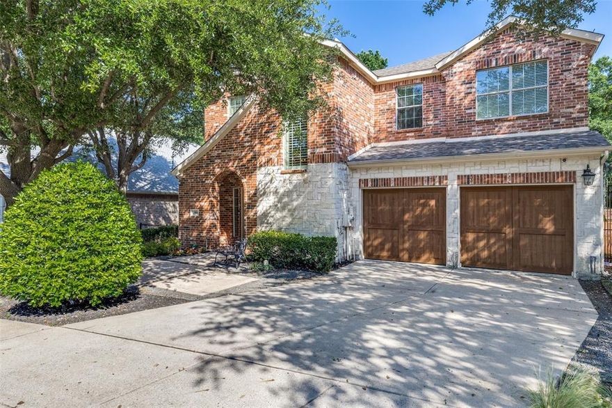 PRIVATE GARDEN COURTYARD and GREENBELT LIVING IN THE HEART OF Stonebridge Ranch, McKinney, TX. If you have been searching for an AFFORDABLE home that blends privacy, natural views, and functional living, this home offers a rare opportunity in one of McKinney’s most lifestyle-driven communities in Stonebridge Ranch. Tucked against a serene greenbelt with mature trees, this property stands apart with thoughtful design, elevated updates and a layout that adapts to today’s lifestyle. Inside, enjoy engineered wood floors and shutters down, wall of windows, soaring ceilings and an open-concept layout filled with natural light. The kitchen features granite countertops and eat-in breakfast space, flowing seamlessly to the backyard through three French doors and access to the main living and dining areas, ideal for entertaining or everyday living. Upstairs, all four bedrooms are positioned with a versatile loft space perfect for a home office, media room or flex space. The primary ensuite offers a private balcony with swing overlooking the greenbelt, creating a rare indoor-outdoor retreat to enjoy morning coffee or an evening break. Outside, enjoy a covered patio surrounded by lush landscaping and uninterrupted greenbelt views, offering both privacy and connection to nature. Located in Stonebridge Ranch with resort-style amenities including pool, trails, parks, tennis, and pickleball, this home supports an active, connected lifestyle with a quiet, tucked-away feel. Ideal for DFW relocation buyers seeking move-in ready comfort, flexible space, and proximity to top-rated schools and commuting routes. Perfect for move-up buyers needing more space without sacrificing design or budget, with multiple living areas and work-from-home flexibility. Also a great fit for young professionals or downsizers wanting low-maintenance living, outdoor space and room for guests. HVAC replaced in 2014. Items to convey are the refrigerator, washer, dryer, swing, and more in private remarks!