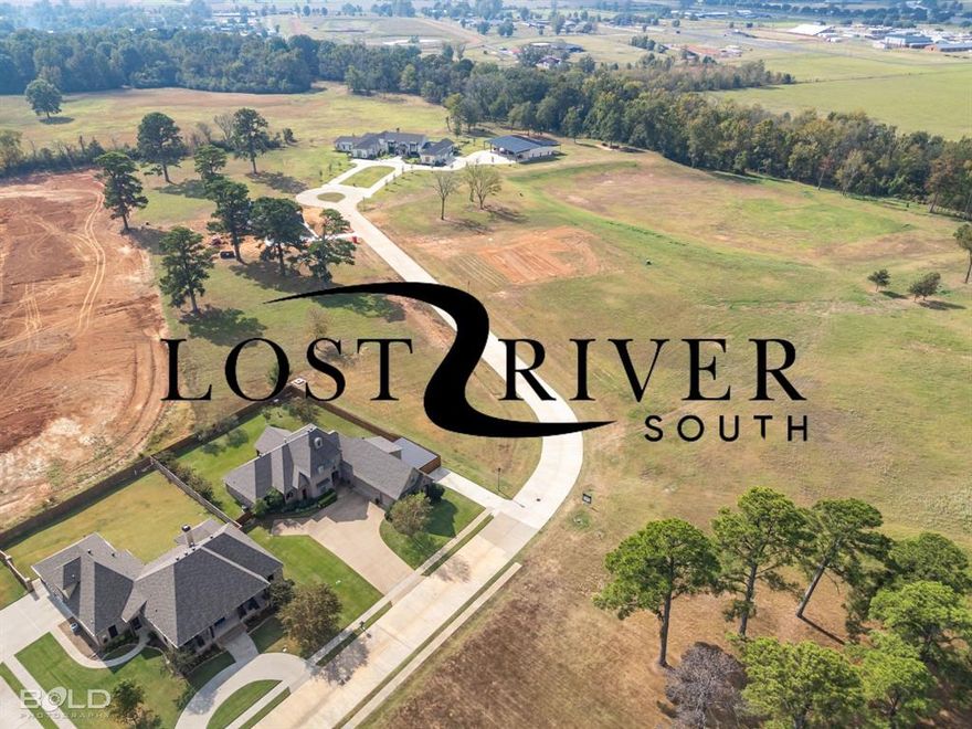 Welcome to Lost River South. Sited on a bluff with breathtaking views of majestic oaks, ancient cypress, wildflowers and wildlife, Lost River South is Benton's newest exclusive estate community. Explore a pine grove, an abandoned river bed and surrounding nature. Building is subject to approval from the architectural review committee and approved builders. Plat and Covenants are attached to the listing.
