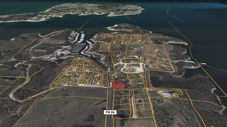 Prime opportunity! Lot 4 of Mariner Cay Estates is now available, offering approximately one acre at the corner of FM 84 (Pappy’s Road) and Hanna Drive. This spacious, build-ready corner lot is just ½ mile from the shores of beautiful Lake Texoma, providing a tranquil pond view and mature trees for privacy and shade. Enjoy the convenience of city water, electric, phone, and internet—all available at the site. Septic installation will be required.
Located outside the city limits and near the future Preston Harbor development, this lot is restricted to new construction homes only, maintaining the integrity and value of the neighborhood. You’ll be close to Grandpappy Point Marina, The Point Restaurant, 84 West Restaurant, and Highway 75, allowing easy access to recreation, dining, and commuting options.
Whether you’re looking to build your dream home or invest in a growing community, Lot 4 offers the perfect blend of location, amenities, and natural beauty. Visit today and see if this exceptional property meets your building needs! All buyers are welcome.
