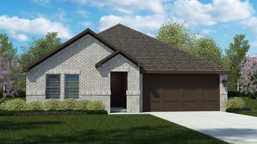 Beautiful new D.R. Horton home in the Saratoga community located in Granbury and Granbury ISD! The charming single-story Justin Floorplan, Elevation G, with an estimated Summer completion, offers 4 bedrooms, 2 bathrooms, and a 2-car garage with a thoughtfully designed open-concept layout ideal for both entertaining and everyday living. The spacious family room flows seamlessly into the dining area and modern kitchen, creating a warm and inviting heart of the home. The kitchen showcases quartz countertops, 36” upper cabinets with crown molding, stainless steel appliances, an electric range, stainless steel drop-in sink, a center island, and a walk-in pantry for additional storage. The private primary suite is tucked away at the rear of the home and features a spacious bedroom, large walk-in closet, and en-suite bath with dual quartz vanities and a 5-foot oversized shower. Three secondary bedrooms are positioned separately from the primary suite, offering flexibility for guests, family, or a home office setup. Additional highlights include luxury vinyl plank flooring throughout main and wet areas, a dedicated laundry room, covered back patio, full sod, sprinkler system, privacy fencing, and professional landscaping package. Built with energy-efficient construction and America’s Smart Home Technology, this home offers modern comfort and convenience throughout. Residents of Saratoga enjoy two parks, easy access to Highway 377, and close proximity to Lake Granbury, Granbury City Beach Park, HEB, Harbor Lakes Golf Club, and Motor Sport Ranch.