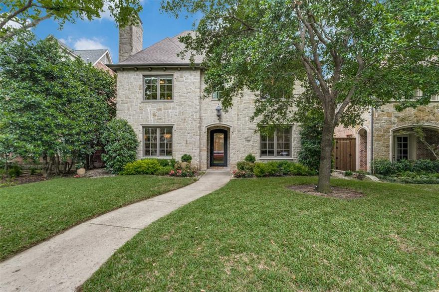 Hurry to see this happy home, located in the heart of University Park near the elementary school, parks, & Snider Plaza shopping & restaurants.  Enjoy coming home to high-level amenities & an open floor plan with designer finishes.  Enter the grand foyer with circular stair, opening to your private library, dining room, & living room with fireplace & custom cabinetry.  Enjoy entertaining in your family room with fireplace, wet bar & chilled wine storage, open to the kitchen & overlooking the covered patio with fireplace & turfed rear yard.  The white marble chef's kitchen makes preparing meals a pleasure, with center island, Wolf range top, double ovens, warming drawer, SubZero refrigerator, second sink, walk-in pantry, & butler's pantry.  Retreat upstairs to your primary suite with dual vanities, jetted tub & separate shower, plus a generous subdivided closet.  4 more bedrooms with ensuite baths & walk-in closets, a spacious game room, laundry room, & a third-floor media or work-out