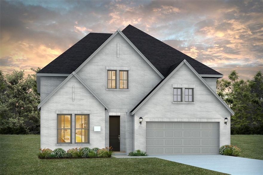 NORMANDY HOMES TOULOUSE floor plan.  Discover the perfect blend of space and style with this versatile floorplan! With five bedrooms and five and a half bathrooms, there's plenty of room for everyone on this North facing corner homesite. The two-car garage ensures easy parking and extra storage. The dining room effortlessly flows into a cozy family room, making it a hub for entertaining and quality time together. Upstairs, the fun continues with a game room and media room, designed for endless recreation and relaxation. This floorplan is where luxury meets modern living!