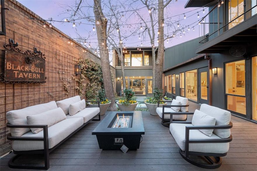 This architecturally significant residence, custom designed by acclaimed architect Bill Booziotis in the late 1970s, offers timeless sophistication, exceptional privacy, and gallery-style living.  Ideal for art collectors, the home features museum-quality lighting, expansive display walls, and abundant natural light. Floor-to-ceiling windows anchor the grand living room and extend through the dining area and hallway, while a custom sculptural iron fence enhances privacy with striking architectural presence. All four bedrooms are upstairs, including a primary suite with dual baths and balcony access overlooking a serene private courtyard with seating and an in-ground water feature. A secondary bedroom also opens to a balcony. A richly  appointed den with built-ins and wet bar adds flexibility for entertaining. The kitchen includes recently replaced appliances, and the sunlit breakfast room can serve as a fifth bedroom, office, or studio with adjacent full bath. Additional highlights include architectural lighting, a three-car garage with EV outlet, a heated and cooled dedicated gym, and a 60 kW whole-home generator. Located at 12 Royal Way in a private, limited-access enclave with community pool and tennis court, offering convenient access to the Dallas North Tollway, Love Field, and premier shopping and dining.

Seller has two options-proposals to add an elevator.