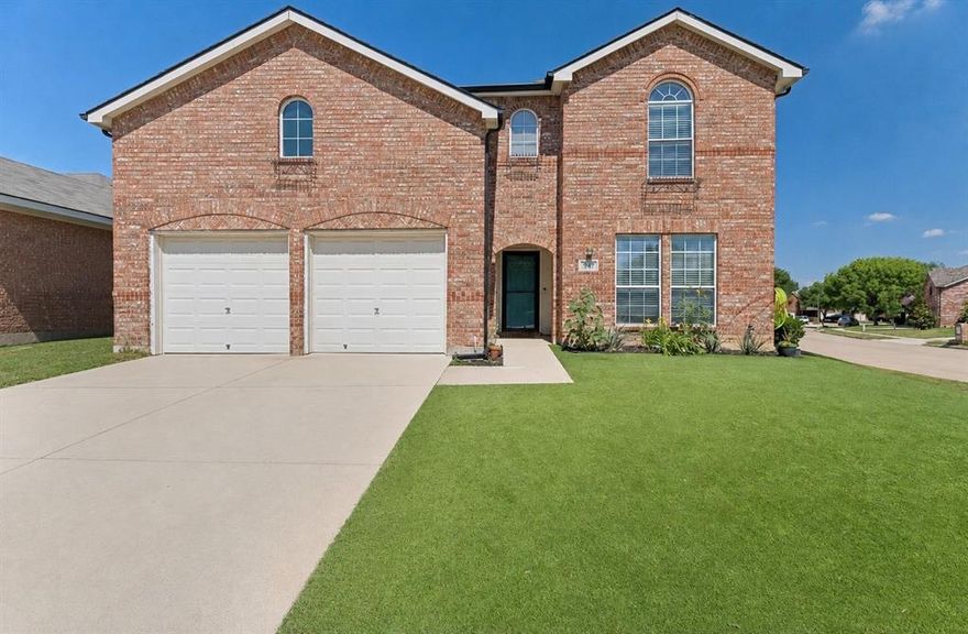Completely transformed and thoughtfully updated, this stunning Roanoke home combines timeless style, modern functionality, and exceptional pride of ownership in one of the area’s most convenient locations. From the moment you arrive, the beautifully maintained exterior and low-maintenance turf create an inviting first impression throughout the home. Inside, soaring ceilings, oversized windows, and expansive living spaces provide a bright, airy feel designed for everyday living and entertaining. The open-concept floorplan offers flexible living areas, a spacious private office, oversized secondary bedrooms, and an upstairs game room perfect for a media room, playroom, home office, or additional lounge space. At the center of the home is a beautifully remodeled kitchen featuring quartz countertops, custom cabinetry, designer lighting, stainless steel appliances, subway tile backsplash, farmhouse sink, oversized island seating, and luxury vinyl flooring throughout the main level. The private primary retreat offers vaulted ceilings, and a spa-inspired ensuite bath complete with updated dual vanities, modern fixtures, soaking tub, and separate shower. Secondary bathrooms have also been tastefully renovated with updated vanities, countertops, toilets, and fixtures.
Step outside to enjoy the covered patio and spacious backyard designed for relaxation and play. The recently added turf provides beautiful curb appeal and easy, low-maintenance outdoor living year-round. Extensive improvements include: 2019 New HVAC, interior paint, and carpet, 2020 New fence and multiple new windows, 2021 New roof, 2022 Fully remodeled kitchen and bathrooms, luxury vinyl flooring, cabinetry, vanities, countertops, toilets, and appliances, 2023 New water heater, 2024 Turf installation for low exterior maintenance. Perfectly positioned within walking distance to schools, parks, and neighborhood amenities, this home offers an incredible blend of location, lifestyle, and turnkey living.