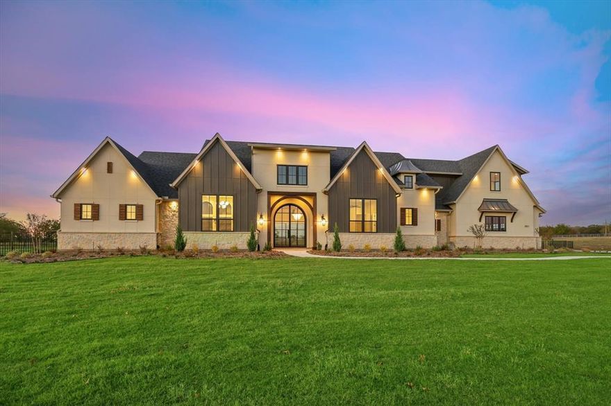 “BUILDER INCENTIVE” THE BUILDER IS OFFERING TO BUY DOWN THE BUYERS INTEREST-RATE BY 1%. Discover the epitome of luxury living in the heart of Bartonville with this 5-bed, 5-bath custom home on 2 sprawling acres. As you step inside through the arched glass entry door, you're greeted by exquisite details at every turn. High-end appliances, including a built-in refrigerator, adorn the gourmet kitchen, while sliding doors seamlessly connect the indoors to the outdoor patio. A chef's dream comes true with the addition of a huge prep kitchen, perfect for culinary enthusiasts. The master suite boasts an accent wall and offers a spa-like experience with porcelain floors, a soaking tub, double shower heads, and a custom closet. Convenience meets functionality with a sink in the laundry room. Upstairs, a media room awaits movie nights and entertainment. With attention to detail and elegance in every room, this custom home is a true masterpiece. Don't miss the opportunity to call it yours!