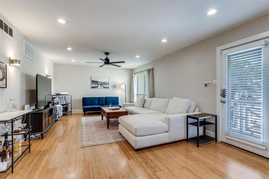 This unit is perfectly situated! It is close to everyday essentials including grocery stores like Central Market, a variety of dining options, and is close to all the action in Lower Greenville, Uptown, and North Dallas. Tucked away within the community, this second-floor unit offers a sense of privacy and seclusion rarely found with such close proximity to HWY 75 and Dallas hotspots. The home has a lovely view of the sparkling pool from the second floor, with easy access to the plush tanning beds and cabanas bordering it. With no neighbors above, you’ll enjoy added peace and quiet in your own retreat. Inside, the spacious living and dining areas provide a flexible layout that connect the kitchen, dining, and living rooms, with plenty of space to configure the room to your style. Natural light pours into the unit, enhancing the open feel and highlighting the updated quartz countertops and modern lighting fixtures throughout. Step outside onto a long private balcony, perfect for morning coffee or unwinding at the end of the day. This is the perfect blend of accessibility, comfort, and charm!

Updates include: KitchenAid dishwasher (2024), Whirlpool microwave (2024), Samsung washing machine (2024), ceiling fans added (3x) in each bedroom and living room (2024), ring home security system (2025), doorbell camera, door sensors, balcony camera, proper roof ventilation for bathroom exhaust fans (2024), modernized rocker switches with dimmers for lighting (2024), modernized bathroom lighting fixtures (2024), and updated toilets (2024).