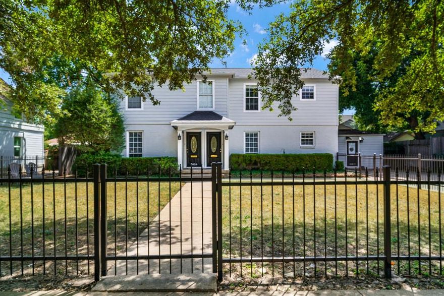 Spacious and bright upper duplex in PRIME LOCATION minutes from Inwood Village, Lovers Lane shops, award-winning restaurants, Tom Thumb, Starbucks, Trader Joe's. Fully updated and in pristine condition, with 2 bedrooms, 2 ensuite full baths, 2 living areas, walk- in closets, private patio, large, fenced front yard. Beautiful hardwood floors, natural light in every room. Includes stainless steel appliances, refrigerator, gas range, laundry room with full-sized washer-dryer. Off the living room behind French doors is second living area, ideal for office or study, and a large walk-in closet-workspace with a window, built-in desk, shelves, and pull-out Elfa storage drawers. Carport (1 space) with automatic garage door and doublewide driveway with additional off-street parking spaces. Lawn maintenance included in rent. Close to SMU, Highland Park, Oak Lawn, UT Southwestern Medical Center, and Love Field. Officially a 3-plex, the property is a duplex with an attached garage apartment.