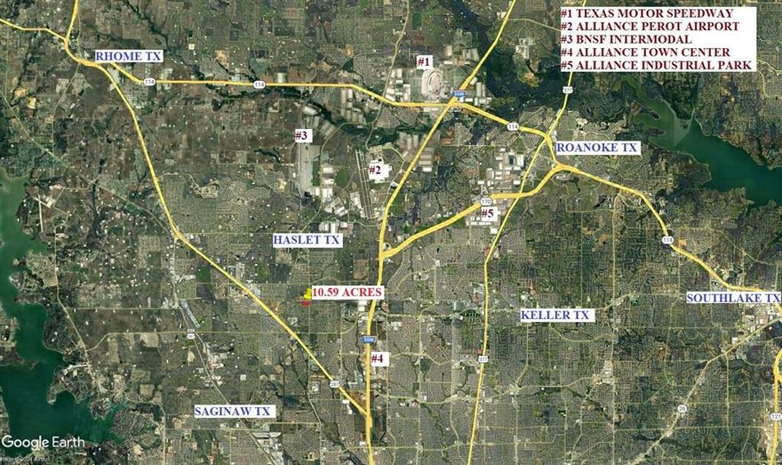 10.59 Acres ETJ of Haslet TX No Zoning
City Waterline on FM156 Frontage Sewer Line in Adjoining Residential on Northside of Property.
Pond shown on Survey is Non-Jurisdictional Wetland which means no permitting from Army Corp of Engineers and Pond can be filled in or improved.