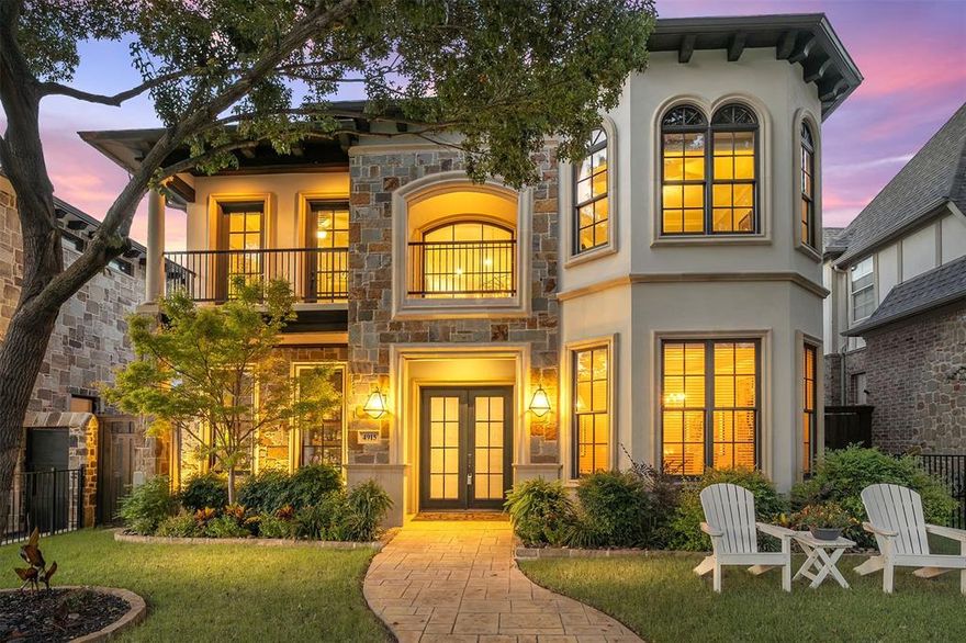 Traditional and updated Martyn Hammer home. Stunning double iron and glass doors welcome you into this Dallas sanctuary. Impress guests with your walk-in wine room, then walk to the sophisticated lounge—the perfect conversation starter. Renovated gourmet kitchen featuring Thermador range and dual islands means you'll never miss a moment while preparing culinary masterpieces. With two dining areas; get-togethers of any size are possible. Step outside to your brand new 2024 pool, fully-equipped outdoor kitchen, and fireplace—a personal resort. Professionally landscaped and serene, the ten-foot board-on-board privacy fence with automatic gate ensures your sanctuary remains exclusively yours. This smartly designed house has four generously sized bedrooms, each with private en suite baths. The main-level bedroom with outdoor access is perfect for visitors or live-in help. Upstairs, the state-of-the-art media room features projector, screen, and 5 in-wall speakers for cinema-quality entertainment. Upstairs entertaining lounge with wet bar creates the ideal space for entertaining with a stunning fireplace adding ambiance. The spacious master suite is a true retreat with sitting area and see-through fireplace. The spa-inspired master bath boasts double shower, separate vanities, jetted tub, and his and her closets with built-ins. Integrated speakers complete your private oasis. Other notables: spacious laundry room with folding area, sink, mudroom off garage and tankless water heater. Professional 8-zone irrigation with drip system. Designer lighting throughout. Minutes to Downtown Dallas, Love Field, hospital district and tech corridor means less time commuting, more time living. Inwood Village's premier shopping and dining are at your doorstep. Briarwood's prestige speaks for itself. Your private resort awaits—over 5,000 square feet designed for families, entertainers and anyone who desires impeccable taste. Zero compromise.