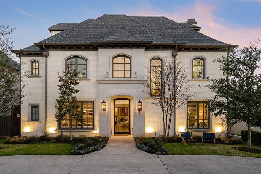 Located in HPISD (Boone Elem) this French-inspired home was completed in 2016 by Ron Davis Custom Homes, 5 bedroom residence has 5.1 baths, spans 5,748 square feet, and boasts multiple living spaces among three stories. On 1st floor, an open and airy interior w hardwood floors, Philip Jeffries wallpaper, Jeld-Wen windows, chic lighting fixtures. Gracious family room opens to a chef’s kitchen designed w honed Carrera marble, Thermador professional appl, and adjacent breakfast room with fireplace. On 2nd floor, find 4 sizable bedrooms—including the primary suite, media and den. The home’s fifth bedroom and attached bathroom take up the entire third floor. The flexible space can also be a gym, studio, or playroom. The home’s luxuries continue outside, where a custom resort-style salt-water pool, firepit, and outdoor kitchen make for a relaxing retreat. With its sought-after location and luxurious amenities including sonos and ring cameras this sophisticated home is a true find.