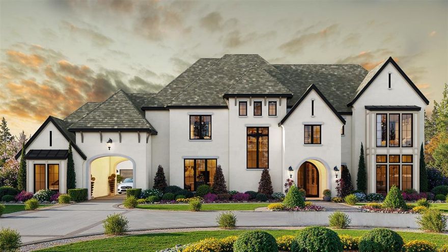 Classic English architecture with Luxury Modern interiors.   Secure location to roam freely in this gated community with  Newman Elementary school is a golf cart ride away.   Circular drive leads to the soft classic English manor with stucco exterior, drive through Portico leading to motor court and four car garage + room for golf cart. English boxed windows accented by wood brackets showcase the warmth of the exterior. Loaded with  amenities beyond the custom iron entry doors and two-story foyer one experiences the professional Designers selection of Herringbone wood flooring with light woods throughout creating  exciting contemporary English warmth. Professional appliance package includes Wolfe 48 in. Pro range top 6 burners w.griddle,72 in. fridge, full catering kitchen, 10 ft. kitchen island, temperature-controlled wine art space, full serving bar down, butler's pantry to keep the party flowing.  Three fireplaces, in study, family room and outdoor living center create additional warmth. for gatherings. The home comes with surround sound wiring in the Media, family room with 50 in.  Fire rock fireplace flanked by built-ins, study, and outdoor living area all ready for smart home connectivity. 2x6 exterior wall studs with extra insulation keeps the home breathing, quiet and saves on energy consumption.   The home has mud cubbies, two staircases, hidden study doors, two laundry rooms, expansive outdoor living space with grilling station, a patio off master and a balcony off Gameroom upstairs create an entitled private environment of enjoying outdoors or indoors with ultimate luxury.   The master suite offers a covered Veranda with views of expansive private back yard surrounded by brick fencing.  The Master bath has floating free standing tub & shower w. double showerheads, his & her vanities and towel warmer, all enhanced by to the floor windows for spa lighting and views.  Up is game with wet bar & balcony, media, three bedrooms and huge bonus room.