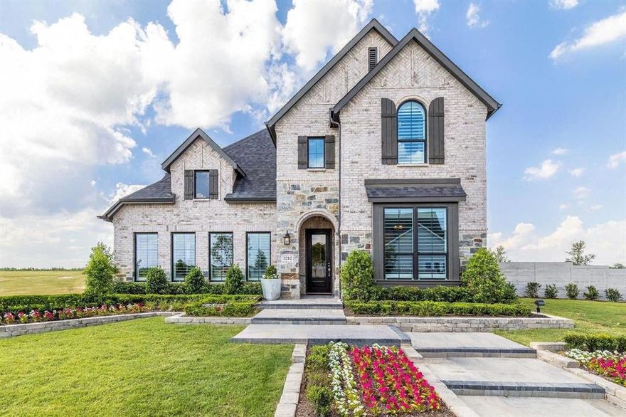 Amazing opportunity to own the largest lot in the neighborhood. Welcome to this stunning former Highland Homes Cambridge Series model in the highly sought-after Painted Tree community of McKinney, TX. Perfectly placed on a spacious .221-acre corner lot, this exceptional 2-story home features 4 bedrooms, 4.5 bathrooms, 2,981 sq ft, and showcases the high design and craftsmanship Highland is known for. Best of all—no MUD or PID fees and no more Highland Homes being built in this community, making this a rare and exclusive find. Inside, you’ll find model home finishes throughout, including designer lighting, custom trim, upgraded flooring, and luxurious touches at every turn. The open-concept layout includes a spacious living area and a chef-inspired kitchen with modern cabinetry, quartz countertops, and a large island—ideal for hosting or daily living. The primary suite is a true retreat with a bay window overlooking the backyard, a free-standing tub, walk-in shower, and large closet. A second downstairs bedroom with en-suite bath offers flexibility for guests or multigenerational living.
Upstairs includes two more bedrooms with private baths, a large loft, and a media room—perfect for entertaining or relaxing. The fenced backyard has ample space to add a future pool or outdoor living area. Just across the street enjoy the clubhouse, park, playground, and pool. Painted Tree offers 25 miles of nature trails, a 20-acre lake, and thoughtfully designed amenities. Located minutes from top McKinney ISD schools, major highways, shopping, and dining, this home blends luxury, comfort, and unbeatable location.With unmatched quality, model-level upgrades, and a community lifestyle that stands out, this home is an incredible opportunity you don’t want to miss.