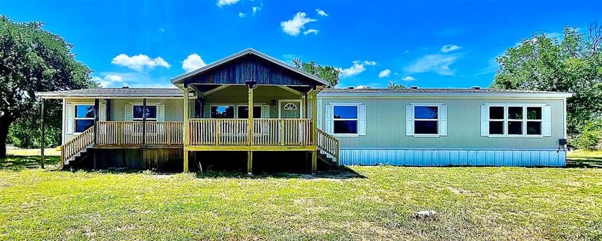 Spacious 3 bedroom, 2 bath home on 2 acres.  Home has 2 nice size living areas and one features a fireplace, beautiful island kitchen with nice size dining area. Primary bedroom has separate vanities, soaking tub and separate shower. Great home and is move in ready!  This is a Fannie Mae Homepath property.