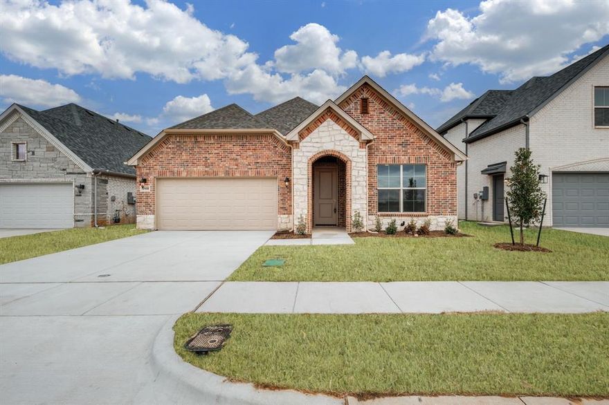 MLS# 21098294 - Built by Key Life Homes - Ready Now! ~ Enjoy this spacious luxurious three (3) bedroom, three (3) bathroom, open kitchen, eat in island, dining room, cover patio, and a great flex space that could also be used for and office.   Oakwood Hills Homes of Distinction Series is a centrally located luxury master planned community by Key Life Homes.  These homes offer superior craftsmanship, thoughtful design, and exceptional energy efficiency.  Each home is also third party inspected and rated to meet rigorous building and construction standards, ensuring long term comfort and savings. Features for this home include designer brick elevations, 8’ doors, quartz countertops, soft close cabinetry drawers, energy saving appliances, energy saving built home, and elegant lighting throughout 100% LED. The open concept layout highlights quality finishes, ceramic tile flooring, and a wood flooring. Enjoy high efficiency 15.2 SEER HVAC, programmable thermostat, and Low-E windows for year round efficiency. Exterior items include sprinkler system, fencing, and fully irrigated and sodded yard. Key Life Homes has building better homes since 1988.