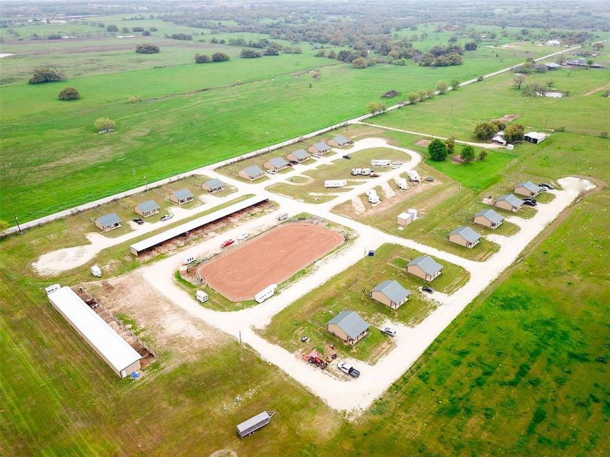 27 acres of Equine Friendly property with an open arena, 33 stalls, 10 RV hook-ups, and 16 residential Lone Oak Cabins just minutes from town! There are 11 single bedroom cabins and 5 double bedroom cabins. These units stay occupied year round & are located in the middle of Cowboy Capital of the World just minutes from Tarleton State University! All 33 Horse stalls have individual runs to give each horse plenty of room. Riding arena is suitable for roping, barrel racing or most any equine event. The demand is high and there is plenty of property to build more, this is the perfect multi-family establishment for Erath county and Stephenville! Schedule your personal showing today!