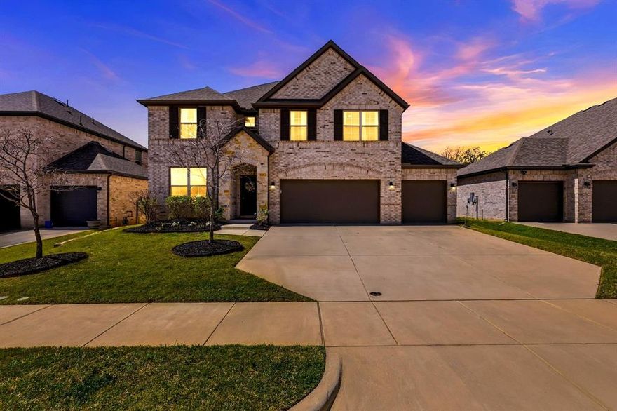 Welcome to 4132 Kyle’s Landing in Hickory Creek, where a 3 car garage, finished bonus room, and oversized media room with in wall surround sound set the tone for this well designed home in a sought after lake access community. Built in December 2022 by Beazer Homes, this home feels nearly new and includes a remaining 10 year structural warranty.

Offering 4 bedrooms and 3 bathrooms, the functional layout includes the primary suite, a dedicated office, and an additional bedroom on the first floor. Upstairs, the oversized media room creates a true entertainment space, while a separate enclosed flex room provides an ideal second office, playroom, or potential future 5th bedroom. The open concept layout offers a seamless flow between the living, kitchen, and dining areas, designed for comfortable everyday living and entertaining. The kitchen features abundant cabinetry, granite countertops, and a large island that anchors the space.

A 3 car garage with EV charger adds everyday convenience, while the backyard backs to a wall and mature trees with no direct rear neighbors, offering a more private setting. Located just down the street from Sycamore Cove Park, the lake, and a nearby boat ramp, this home combines functionality, flexibility, and location. Preferred lender paid 1 year rate buydown available for qualified buyers, offering a lower payment in year one at no cost to the buyer. Contact listing agent for details.