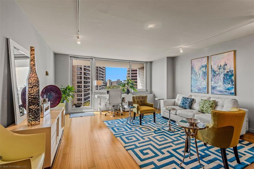 Beautifully updated home features an open floorplan that is great for entertaining. The bedroom has a spacious walk -in closet and berber carpet. The bathroom features a walk-in tiled shower with a stainless steel vessel sink.   The kitchen has custom glass terazzo countertops and Bosch stainless steel appliances.  High quality Bamboo strand wood flooring in the living area and custom lighting throughout make this a great place to call home.