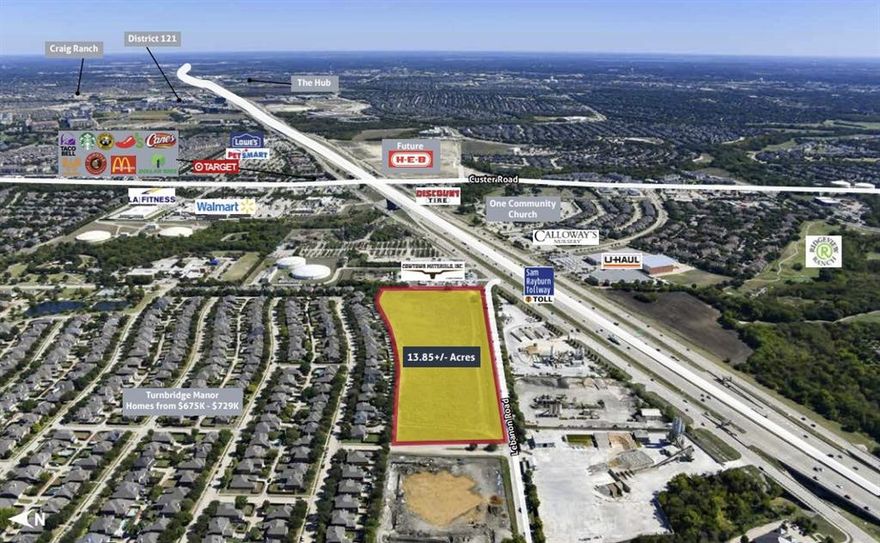 Vanguard Real Estate Advisors (VREA) has been exclusively retained by Ownership to offer developers and investors the opportunity to purchase 13.85 acres (the Site) located along Lebanon Road less than 100 feet north of the Sam Rayburn Tollway (State Highway 121) in Frisco, TX. The Site is currently zoned in a Planned Development with a base zoning of Office-1 (O-1) District which allows for a multitude of uses. At a price of only $12.56 per Square Foot, this is an excellent value for an entitled site in one of the strongest growth markets in North Texas; this pricing is below a recent appraisal completed by CBRE in September 2024.