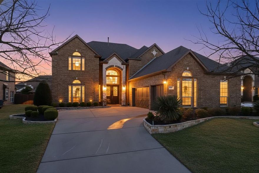 This home stands out with the space, layout, and finishes buyers are looking for; tucked into a quiet, well-kept neighborhood in Prosper ISD. From the double-height entry and curved staircase to the stone fireplace and open kitchen, everything about the main living space feels bright, functional, and inviting. The kitchen includes white cabinetry, a large island, gas cooktop, and double ovens, making it easy to cook and host at the same time. Downstairs, you'll find the spacious master bedroom with a tray ceiling, soaking tub, walk-in shower, doubly vanities, and a large walk-in closet. Additionally, you'll find a second bedroom with its own private full bath, perfect for guests or multigenerational living. The home also features a dedicated office and formal dining room on the main floor. Upstairs offers room to spread out with a game room, separate media room, secondary bedrooms that include a Jack and Jill bathroom, and lastly an additional separate full bathroom. Outside, enjoy a covered patio and yard with room to add a pool or create your own outdoor setup. Everything is perfect, move-in ready, and designed for comfort. You're minutes from 380, DNT, PGA HQ, shopping, and dining—right in the heart of Prosper. This one checks all the boxes, come see it for yourself! ***Ask about closing cost assistance available with our preferred lender.***