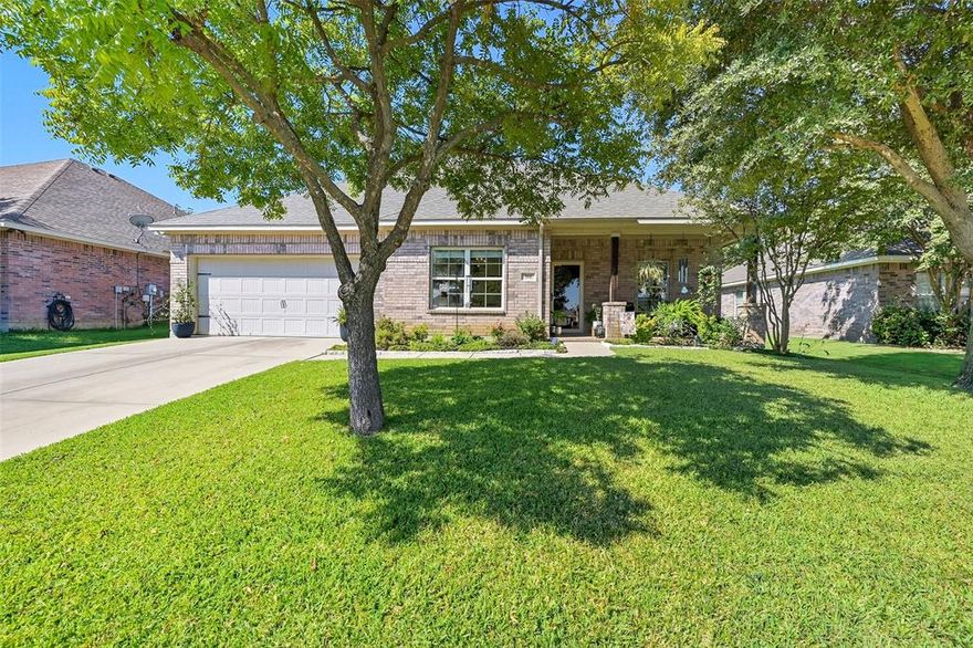 Seller is offering interest rate buy-down.  Call listing agent for details.

Inviting front porch retreat welcomes you into this Pacesetter home in the Woodridge Estates Community in Oak Point. Featuring 3 bedrooms and 2 full bathrooms, this home offers a formal dining area that can also be used as an office or second living room. Upgraded kitchen with beautiful tile backsplash, newer range, newer electric stove top and newer dishwasher, stainless steel refrigerator conveys. Granite counter tops and bar add additional seating for casual meals together. Newly installed carpet in split bedrooms with fans and large closet space. Owner says that there is enough natural light that you will feel guilty turning on the lights. Enjoy an afternoon out in the huge backyard under a covered patio with a permanent shed to store your gardening and outdoor supplies. The spacious two-car garage includes a buffet cabinet to organize your tools and miscellaneous items. Move close to enjoy recreational activities at Lake Lewisville and Little Elm’s Beach and Boat Ramp. Come and see this amazing opportunity and make your new home at 308 Sheridan Rd. in Oak Point, Texas.