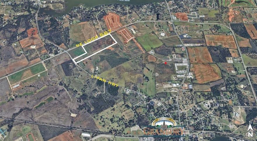 Strategically positioned at one of Granbury's most visible intersections, 1201 Loop 567 offers a rare opportunity to control a large, utility-served tract in the direct path of regional growth. This ±50.4-acre site features dual frontage along Loop 567 and Lipan Highway, providing exceptional access and visibility for commercial development.
Located just minutes from Downtown Granbury and US-377, the property anchors a high-growth corridor supported by accelerating residential expansion, expanding infrastructure, and sustained commercial momentum across Hood County.

TxDOT US-377 Reconstruction Impact:
Planned highway expansion expected to shift traffic patterns toward Loop 567
Projected increase in daily vehicle counts along this corridor
Enhanced visibility for commercial sites positioned at key intersections
Long-term growth momentum as regional transportation networks evolve
Strategic timing for development positioning ahead of circulation pattern changes

Corridor Growth Drivers:
Strong residential expansion and steady in-migration patterns
Ongoing infrastructure investment supporting commercial development
Direct connectivity via Loop 567 to US377, Weatherford, and Fort Worth
Increasing demand for commercial services as market matures northward from Granbury's core

Asking Price: $4,000,000 (±$79,300 per acre)