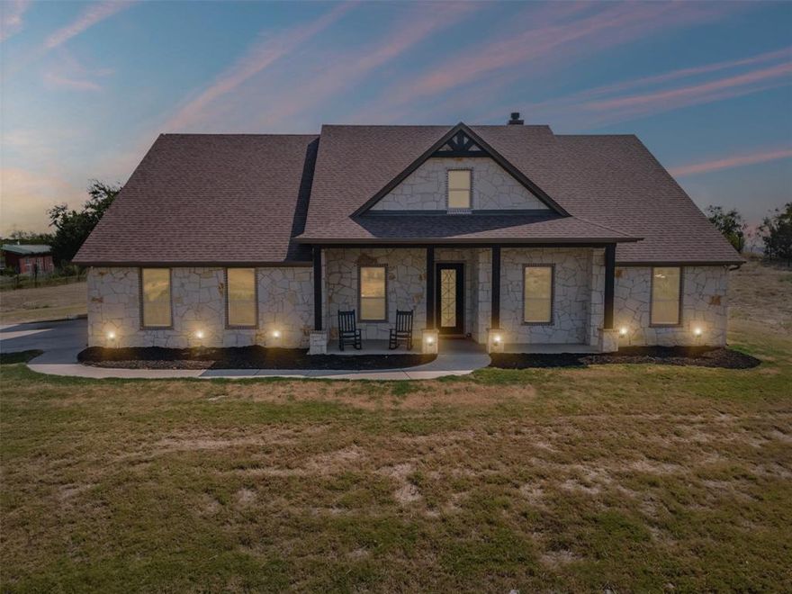 Best views in the county!! Located on the highly sought after CR 1131. Built in March 2023 by Couto Homes, this gorgeous 4-bedroom, 3-bathroom + office home offers over 2,500 sq. ft. of thoughtfully designed living space. The gourmet kitchen is a showstopper featuring a massive island with leathered granite, designer finishes, butler’s pantry, dual ovens, and abundant storage. The master suite is a true retreat with walk in shower with dual shower heads, a soaking tub, and a 12x14 Texas-sized closet with dresser. Step outside to enjoy the ultimate backdrop: sweeping county views and a cozy outdoor fireplace, perfect for relaxing or entertaining. Plenty of space for a pool and shop. This home blends modern design with natural tranquility, giving you the best of both worlds. Luxury finishes inside and breathtaking scenery outside. Upgrades throughout 1 year warranty and structural warranty will convey