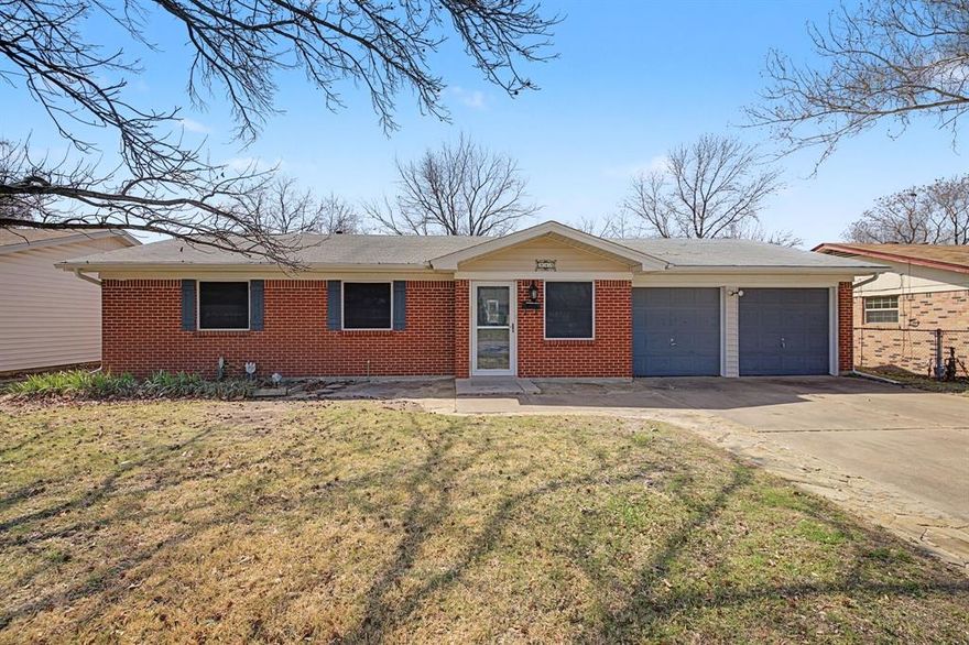 Adorable 3 bedroom, 1.5 bath, 2 car garage brick home with a wonderful 10 x 30 covered and enclosed back patio. This home was updated about 5 years ago and since then the seller's have added luxury vinyl plank in the breakfast area and put in a new shower. The roof was replaced on the back porch, the driveway was enlarged and plumbing was added for an icemaker. This property comes with a lifetime warranty on the foundation and all new plumbing under the foundation. The kids and dog will love the huge backyard with lots of shade and parents will enjoy the large covered and enclosed patio.  Mornings and evenings can be enjoyed on this back patio as children play in the yard. Come see this affordable home just waiting for you!