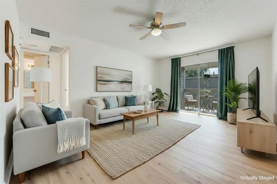 What you've been waiting for, welcome home to this one bedroom renovated condo off of Cedar Springs Road and popular Oaklawn area. This Landmark River Oaks Community has beautiful grounds & backs up to a greenbelt and creek. Updates include new paint, new LVP flooring throughout,  & new kitchen appliances. The Beautiful kitchen features white cabinetry & neutral quartz countertops, ready to compliment your unique home decor. You will love the tastefully remodeled bathroom, an extra & separate vanity area, and big walk-in closet. Enjoy the natural light coming into the living room as well as the bedroom. Your covered balcony is right off the living room, and overlooks the pool area. Live amidst the vibrant greenery with surrounding large mature trees & the lush greenbelt and creek. This community offers several convenient gated parking options including underground covered parking. Prime location next to Oak Lawn and the vibrant Cedar Springs strip, just minutes from Downtown & Uptown with easy access to the best restaurants, shopping, and nightlife. Minutes from Love Field airport & the Medical District. See it and love it!