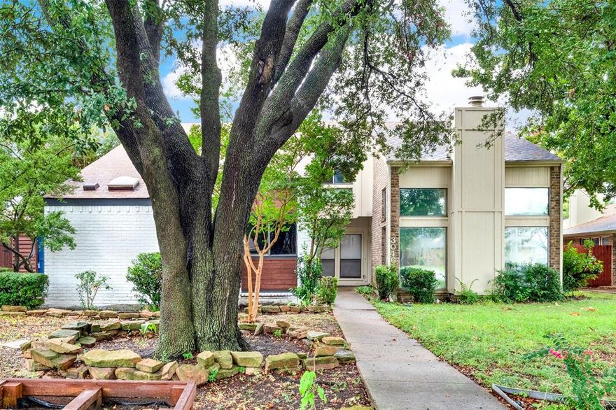 Welcome to a home that truly has personality! From the moment you walk through this private duplex courtyard, you'll feel the charm and character that make this place special. The layout is wide open and filled with natural light thanks to soaring ceilings and a big skylight overhead. The kitchen is a total vibe with sleek appliances, a bold backsplash, and open shelving. Right off the kitchen, there's a cozy coffee bar and built-in desk setup, perfect for work-from-home days or early morning lattes. The primary suite is your own private escape, complete with a modern bathroom and thoughtful finishes. There's a second bedroom and full bath downstairs that are just as nicely updated. Upstairs, it gets even better with a huge second living area, a third bedroom with a cool loft bed, and a tucked-away gaming nook make this the ultimate hangout zone for kids (or adults who are young at heart!). Outside, enjoy two separate outdoor spaces: a welcoming front courtyard and a relaxing backyard with a pergola and patio setup that is ideal for quiet mornings or get-togethers under the string lights. If you're looking for something that stands out from the crowd and makes you feel at home the moment you arrive, this is it! In addition, this centrally located home at Webb Chapel & Forest has quick access to 635 & 35E for convenience, local shops & dining! Schedule your private showing today!