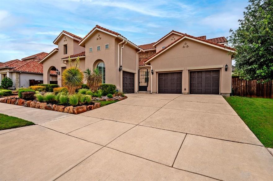 STUNNING TOLL BROTHERS home in POPULAR PHILLIPS CREEK RANCH on a PRIVATE LOT! IMMACULATE ATTENTION to DETAIL in this HOME! ALL the ROOM YOU NEED - 5 bedrooms, 6 BATH, GOURMET KITCHEN with ISLAND, LARGE BK ROOM with COFFEE BAR, STUDY w BULIT-INS, HUGE GAMEROOM w FULL BAR AREA, MEDIA room and OVERSIZED SECONDARY beds!  All the UPGRADES-beautiful ENTRY w DECORATIVE front door and WROUGHT IRON staircase, UPGRADED LIGHTING, CERAMIC TILE and WOOD FLOORS, QUARTZ, BUILT in FRIDGE, DOUBLE OVEN, COMMERCIAL GRADE range, SS APPLICANCES, PLANTATION SHUTTERS, 2 WALLS in FAMILY ROOM w custom SLIDING DOORS with ELECTRIC SHADES! MASTER BATH has OVERSIZED jacuzzi TUB, DUAL SHOWER HEADS and HUGE CLOSET! UTILITY ROOM has BUILT-INS and MUD ROOM! SPLIT 3 car GARAGE with CEDAR DOORS, FRONT PORCH elevation opening to GATED COURTYYARD with see thru FIREPLACE with 2 PATION SEATING areas, COVERED BACK PATIO, separate OUTDOOR LIVING AREA and much more! Close to OUTSTANDING FRISCO schools, parks and shopping!