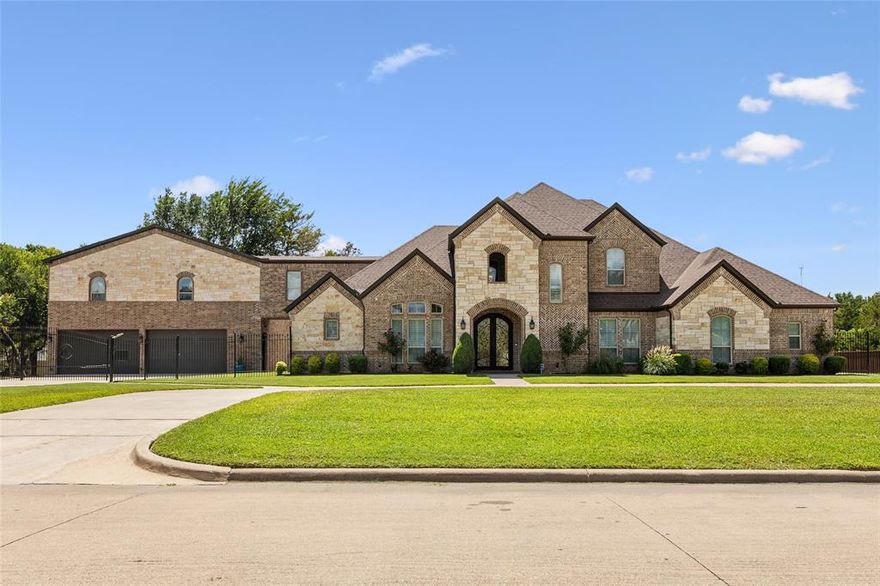 Magnificent Home in Midlothian's Coveted Gated Neighborhood. Welcome to your dream home! Nestled on a generous 1+ acre lot amongst trees and a beautifully landscaped backyard, this traditional residence offers a perfect blend of elegance and comfort.  Located in one of Midlothian's most coveted gated neighborhoods.  Outdoor kitchen, pool, and full basketball court with VersaCourt flooring Ideal for entertaining and outdoor activities. Open-concept living areas with beautiful picture windows. Decorative ceilings and a stunning staircase. Wood floors, carpet with marble accents. Gourmet kitchen with tall light upper cabinets, stainless steel appliances, and quartzite countertops.  HUGE main suite with a fireplace and sitting area. Luxurious main bath featuring separate vanities, sep. shower and custom closets. Wine room for the connoisseurs, oversized media room, large family-game room and quiet reading space for relaxation. Property also includes a half bath in the 4 car garage.