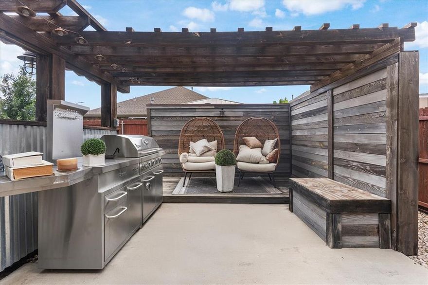 There’s a certain feeling you get the moment you step into the backyard at 9001 Bronze Meadow Drive. It’s peaceful. It’s private. And it feels like the kind of space where long weekends, slow mornings, and memories with family and friends come easy. The screened-in covered patio gives you a cool, shaded place to relax while the breeze moves through. The wooden deck with a built-in gas line sets the scene for grilling, hosting, and those summer nights that always seem to last a little longer. This outdoor space truly becomes a place you look forward to coming home to.

Inside the garage is one of the home’s most unique upgrades: a pull-down garage door screen. It lets you enjoy fresh air while staying protected from the bugs, turning the garage into a flexible space you can use for projects, workouts, game days, or an extra hangout spot. It’s a feature that instantly adds comfort and versatility to your daily life.

Step inside and the rest of the home continues that same warm and welcoming energy. With 3 bedrooms and 2 bathrooms, the layout feels open, comfortable, and easy to live in. Solar panels help lower your monthly bills. Security window screens add peace of mind while still letting fresh air in. Every part of this home is designed to make everyday living feel lighter and more enjoyable.

The community adds even more. You’ll find an elementary school inside the neighborhood along with a pool, playground, and basketball court. Families walk in the evenings, kids ride bikes, and neighbors enjoy the shared spaces that make this area feel connected.

And when you head out, you’re only minutes from H-E-B, Costco, Presidio Village, Alliance Town Center, Buc-ee’s, and Andretti’s. Shopping, dining, errands, and entertainment are all close by, giving you a lifestyle that’s convenient and easy to love.

If you’ve been searching for a home that feels good inside and gives you a backyard you’ll never want to leave, this one is ready to welcome you home.