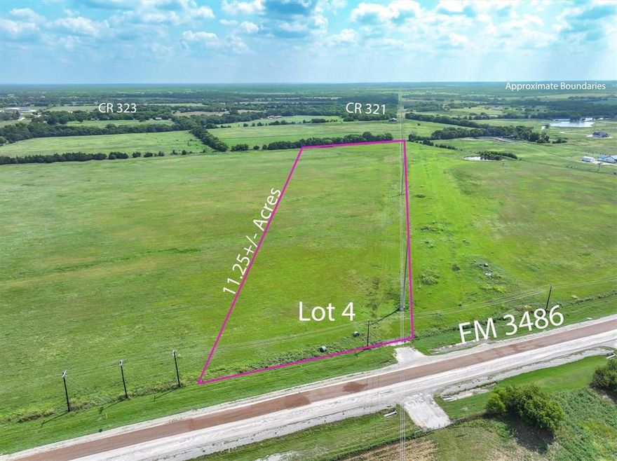 Looking for opportunities to build in the Poetry area? This is lot 4 of 4 large lots are being offered at 11.28 (+ or -) acre lot to build out your forever estate. There are 4 to choose from and located in the Poetry area which has developed into a sought after community half way between I 30 and I 20 convienent for commuters or trips to the airport. These lots were thought out and divided with care to include a house and 1 acre plus 10 for an agricultural use if desired. The property is currently under hay production. The sellers have already surveyed out 4 large lots to choose from and water, electric are available at the road for each lot. We have included a virtual example of what your vision might look like on lots 1-4. Now is the time to make it yours, call for more information. Septic required for each lot bring your builder take a look! Photos with homes and buildings have been virtually displayed and do not actually exist and are shown only to make it easier to visualize the properties possibilities.