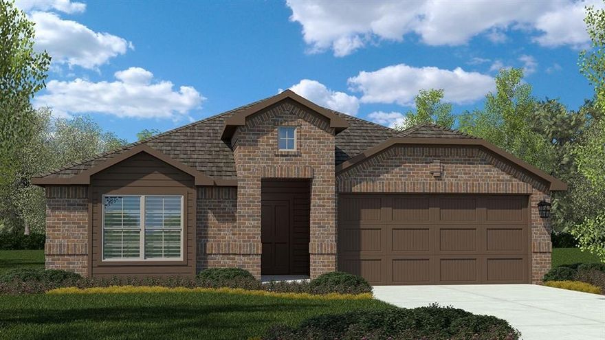 Welcome to D.R. Horton's new community of Sandy Beach in Azle and Azle ISD!! Gorgeous Single Story 4-bedroom Kingston Floorplan-Elevation C, with an estimated Spring Completion. This home has an open concept with a spacious Living opening to Dining and large Chef's Kitchen in the heart of the Home with big center Island, Granite Countertops, Stainless Steel Appliances, electric range and wide Pantry. Front secondary Bedroom-optional Office area and large primary Bedroom with 5-foot oversized shower and walk-in Closet. Luxury vinyl flooring at Entry, Hallways and Wet areas plus America's Smart Home Technology Package. Covered front porch and back Patio, 6-foot wood privacy fenced backyard. Landscape Pkg with full sod and Sprinkler System and much more! Imagine living the lake life at Sandy Beach, a new home community just minutes from Eagle Mountain Lake!  Commute from Downtown Fort Worth and enjoy the natural beauty Azle has to offer including Shops, numerous Restaurants and more!