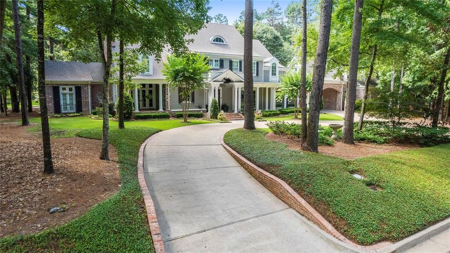 Indulge in a storybook life in this meticulously updated 5BD-5.5BA Cape Cod home within Brighton Creek's gates. Traditional charm meets modern elegance with a grand foyer, formal rooms for entertaining, and immaculate interiors featuring New England pine hardwood and Carrara marble countertops. The chef's kitchen boasts premium appliances and custom cabinetry. The main floor hosts a luxurious primary suite with a marble-clad bathroom. Upstairs, discover guest suites and a seating area with a wet bar. An oversized laundry room adds convenience. Step into the outdoor oasis with a cabana, kitchen, dining, living area, full bathroom, pool, hot tub, and lush landscaping. Outdoor speakers create the perfect ambiance for entertaining. Updates include new flooring, paint, custom cabinetry, remodeled bathrooms, a new roof, complete home generator, security and sound system. Mature trees balance open spaces, providing a park-like setting. Secluded, private, and luxurious - your ideal retreat!