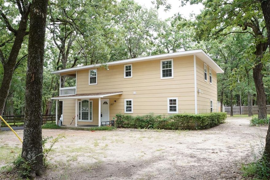 Lovely 2-story home in desirable Gun Barrel City subdivision.  Beautiful shaded lot is almost .3 acres and has a well for watering yard. Living is open to dining and kitchen which has a breakfast bar, pantry and all appliances remain. Primary Bedroom with en suite bath and Half bath on first level. Bedrooms are upstairs and enjoy a second living area with built-in wet bar, making it a perfect gameroom. Upstairs Living opens to balcony with a water view.  This well maintained home has Hardie Siding exterior, an oversized garage-workshop, a huge storage building and is partially fenced.   Very peaceful setting surrounded by upscale homes and well-kept yards. POA is mandatory and offers a community boat launch. Additional photos to follow.