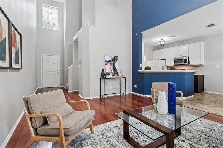 NEW PRICE! COME BACK FOR A SECOND LOOK. Welcome to this charming and recently updated 2-bedroom, 1.5-bathroom townhome located in one of Plano’s most desirable communities, served by highly sought-after Frisco ISD schools. The beautifully upgraded kitchen showcases stunning quartz countertops, ample cabinetry, perfect for any home chef. Two story high ceilings in the large living room and dining room with ample lights coming through the double stacked windows. The refreshed half bath on the main floor for convenience. Upstairs, you'll find a spacious primary suite with his and hers closet and a versatile loft area ideal for a home office or study nook. Step outside to a private backyard, ideal for relaxing or giving your pet space to roam. The attached garage has been the most convenient aspect of the townhome. Ideally located with convenient access to Hwy 121, Dallas North Tollway, and just minutes from major corporate headquarters, shopping, and dining, this home is perfect for first-time buyers, buyers looking to downsize or someone seeking move-in-ready appeal in a prime location. A must-see!