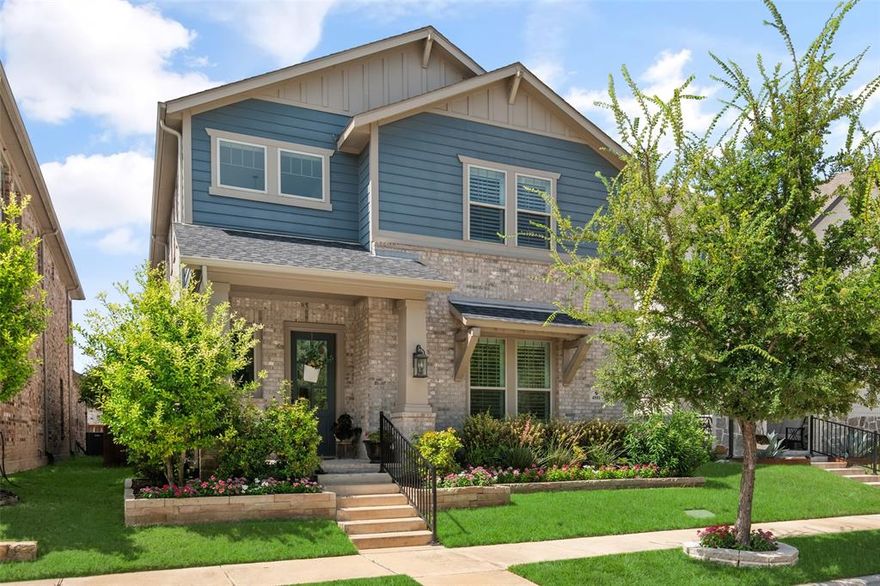 Luxury abounds in this stunning Craftsman-style home with serene views of a tree-lined greenbelt! The gourmet kitchen features a granite island, custom wood-stained range hood, stone backsplash, brushed gold fixtures, and upgraded lighting. A beautiful stone fireplace highlights the living room, which opens to an exceptional outdoor space with a covered patio, decorative lighting, freshly painted deck, and low-maintenance turf—ideal for relaxing or entertaining.The spacious primary suite offers an en suite bath with natural light, upgraded tile, a large walk-in shower, and seasonal racks in the generous closet. Upstairs, enjoy a versatile loft, dedicated media room, and additional bedroom with plantation shutters and a cozy reading nook. The downstairs guest suite—with en suite bath and shutters—can easily serve as a second primary. Additional highlights include recently installed carpet, custom mudroom cabinetry, and an oversized 2.5-car garage. Energy-efficient features include a tankless water heater, Low-E windows, 16 SEER HVAC, and smart home capabilities. Located near Lovejoy schools (possible by an application process), major highways, shopping, and dining—this home has it all!