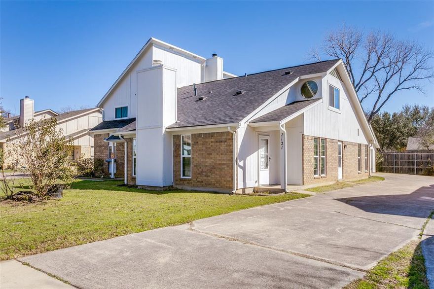 Photos coming soon! 

CHARMING HALF-DUPLEX, BUNGALOW RETREAT IN THE HEART OF GRAPEVINE!

Nestled on a quiet cul-de-sac in the sought-after Timberline Estates, 2121 Stone Moss Lane offers the perfect blend of tranquility and modern convenience. This meticulously updated 1.5-story half duplex, bungalow is a rare find, boasting a dual primary layout that caters perfectly to empty-nesters, first-time buyers, or savvy investors.  Step inside to an expansive, sun-drenched great room featuring soaring cathedral ceilings and a classic brick wood-burning fireplace. The heart of the home has been completely transformed with designer touches, including sleek quartz countertops in the kitchen, freshly painted cabinetry, and a suite of brand-new stainless-steel appliances—featuring a double oven for the home chef. Rustic wood-look luxury vinyl plank flooring flows seamlessly through the main living areas, offering both durability and timeless style. With a private primary suite on the main level and a second master retreat upstairs, the floor plan offers unmatched flexibility. Located just steps from the highly rated Grapevine High School.  This is more than a home; it’s a lifestyle opportunity in a premier North Texas location!

Recent Updates:  Roof, interior & exterior paint, LVP flooring, quartz countertops, ss appliances, toilets

Parr Park: Large, popular park, a mile away and features extensive playgrounds, paved trails, and a spray ground for cooling off in the summer.  
Bear Creek Park: Located roughly 1.4 miles away, this park offers a dog park, a disc golf course, baseball fields, and trails.  
Grapevine Lake: Just minutes away, the lake has many parks, including Meadowmere and Katie's Woods Park, fishing, hiking, and water activities.  Grapevine Historic Main Street District: Vibrant destination with historic buildings, shops, boutiques, galleries, and extensive selection of restaurants.  Nearby grocery options about a mile away.