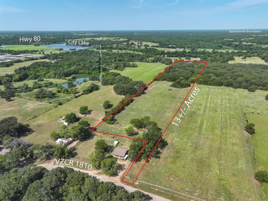 Beautiful AG exempt 13.01 (approx) acre tract located just outside the city limits of Grand Saline.  Great location, just minutes from town and less than 90 minutes to Dallas, 45 minutes to Tyler, 20 minutes to Canton, 15 minutes to Mineola and close to Lake Fork.  Close to shopping, schools and dining.  Partially wooded, with a picturesque pond, nestled among the trees, ideal for fishing, wildlife watching, or simply enjoying the view. The topography of the land is predominantly level, providing ease of access and potential for various uses such as farming, ranching, or residential construction.  Electricity available.  No city taxes.  Enjoy the beauty of the East Texas countryside with abundant wildlife, serene nature, and a country atmosphere.  The land is currently AG exempt and has lots of wide open pasture making site prep easy and straightforward.  This property is ready for whatever you have in mind from a weekend escape, to building a home, starting a farm, development, or just a future investment. No mobile or manufactured homes allowed.