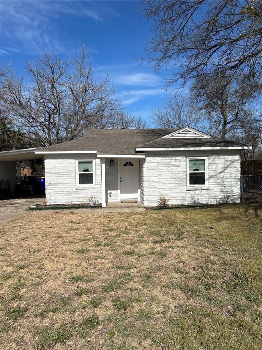 Absolutely adorable cottage with property to the creek! This home has been renovated to the maximum with fresh exterior and interior paint, updated kitchen and bathroom, newer carpet, newer appliances and just the perfect blend of everything. It is move in ready and ready for the next family or single to enjoy it. Relish the extra storage space with two storage buildings. Fido will enjoy his fenced in backyard overlooking the creek. Mature trees provide plenty of shade from the heat. This one is just so cute and ready! White Settlement ISD, close to Lockheed Martin and absolutely everything! Make this your new home, next rental property or nightly rental because of the convenient location. This one is ready to go!