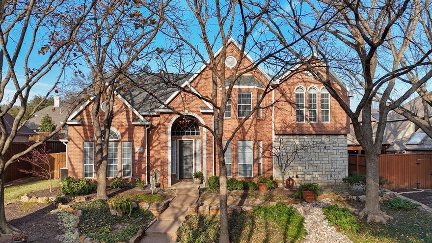 Wine Lovers...this is the home for YOU! Situated on the highly coveted “Bird Streets” in Northlake Woodlands, this beautifully maintained one-owner home offers an exceptional blend of timeless elegance, modern comfort, and an unbeatable Coppell location. Boasting 3,609 square feet, this 5-bedroom, 3-bath home with a 3-car garage is designed for both everyday living and effortless entertaining. The spacious and flexible floor plan features formal living and dining areas, along with a warm and inviting family room with a fireplace that opens to the kitchen and breakfast room. The foyer and dining rooms both have gorgeous chandeliers. The primary suite is conveniently located on the first floor, along with another bedroom with a customized Elfa closet and is located across from a full bathroom. This bedroom could easily serve as a private office or flex space. A true highlight of the home is the dedicated, climate-controlled wine room featuring a 2,000-bottle capacity and tasting table—perfect for the collector or entertainer. The well-appointed kitchen offers granite countertops and stainless-steel appliances, including a Miele oven, warming drawer, and steamer, KitchenAid cooktop, and Bosch dishwasher, creating an ideal space for daily living and casual gatherings. Upstairs, a large game room anchors three additional spacious bedrooms and a full bathroom, offering excellent separation of space. Step outside to enjoy your private backyard retreat complete with a beautiful pool and spa, perfect for Texas summers. Additional features include a sprinkler system and mature landscaping. Located within the award-winning Coppell ISD and offering quick access to The Sound, nearby parks, Trader Joe’s, Costco, Lake Grapevine, Lake Lewisville, and major highways, this home is just 15 minutes from DFW Airport—making it a true commuter’s dream. This is a rare opportunity to own a premier home in one of Coppell’s most desirable neighborhoods.